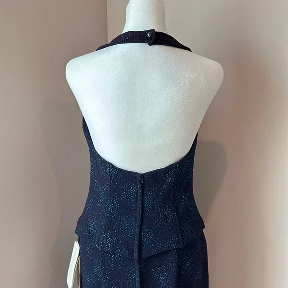 Y2K Scott McClintock halter neck sparkly evening gown Vintage 10P (modern 4-6) - Picture 7 of 16